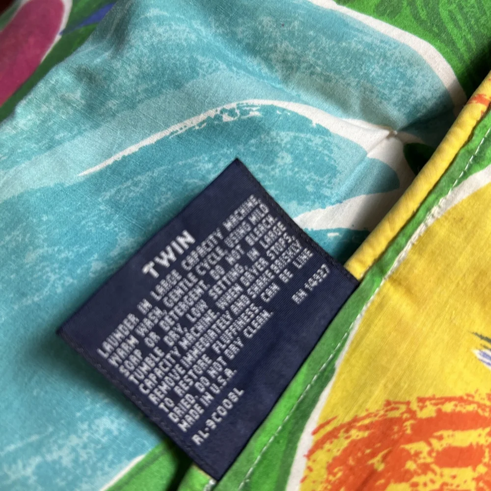 Ralph Lauren Twin Comforter Costa Paradiso 80's Colorful Vibrant Retro Vintage